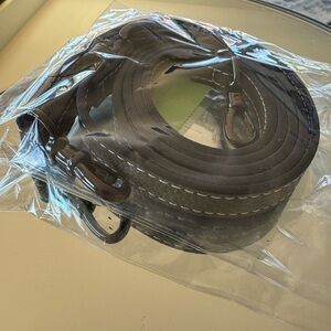 BANDOLIER Dark Olive Green Leather Strap with Metal Clasps